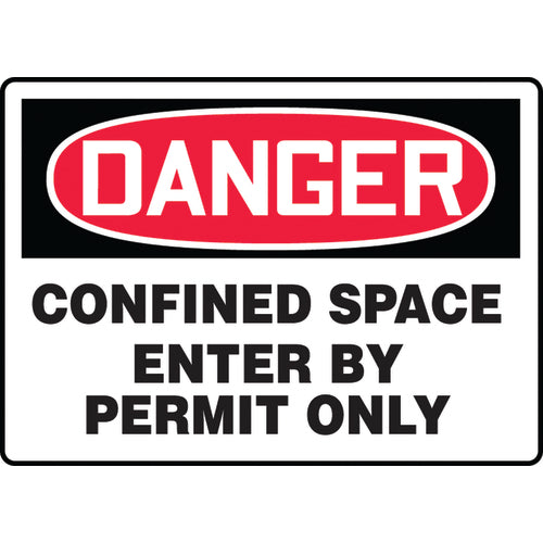 Accuform KB70750A Sign, Danger Confined Space Enter By Permit Only, 7