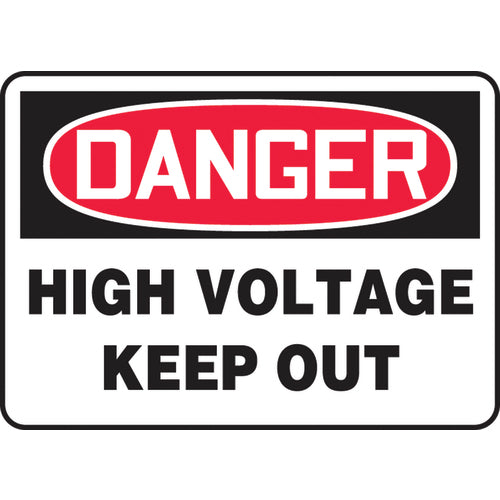 Accuform KB70795V Sign, Danger High Voltage Keep Out, 10