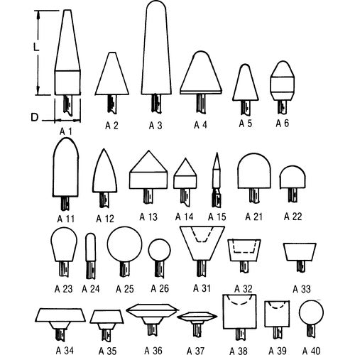 Surf-Pro ML40A23G 1/4" x 11/2" Shank-3/4" x 1" - A23 - Aluminum Oxide Mounted Point