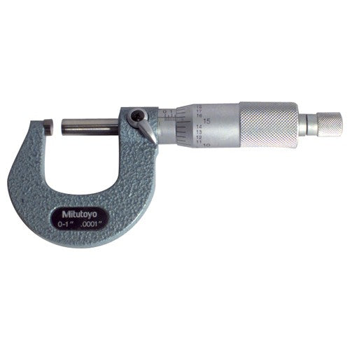 Mitutoyo MT80103-137 0-25 mm Measuring Range-0.01 mm Graduation - Ratchet Thimble - Carbide Face - Outside Micrometer