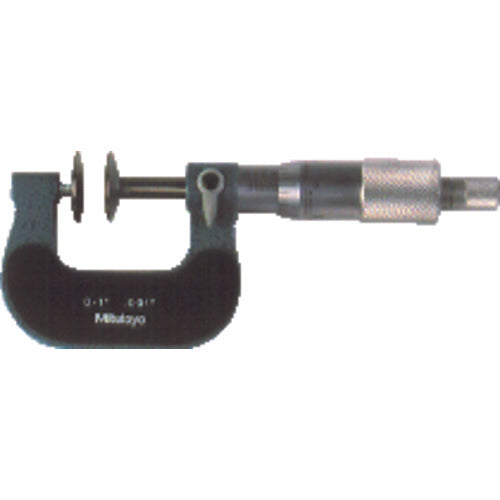 Mitutoyo MT80123-125 0-1" Measuring Range-0.001" Graduation - Ratchet Thimble - High Speed Steel Face - Disc Micrometer