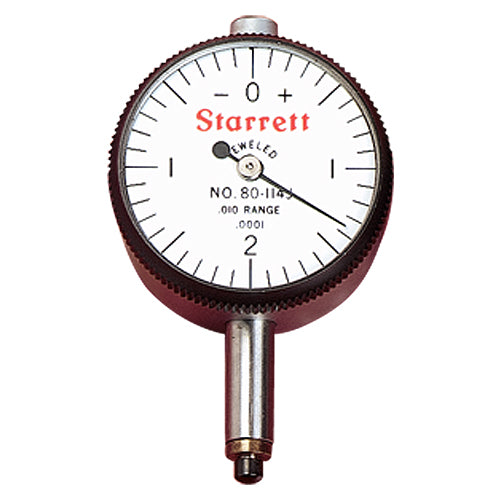 Starrett MV7055893 Dial Indicator - 0.100" Total Range-0-20-0 Dial Reading - ANSI 0