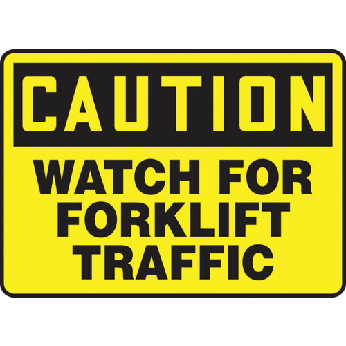 Accuform KB70980P Sign, Caution Watch For Forklift Traffic, 7