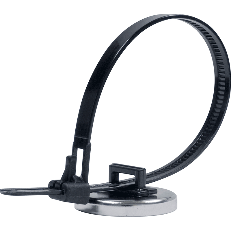 Industrial Magnetics MAG-MATE® Ceramic Cup Magnet with Black Plastic Holder & Reusable Zip Tie MX1000ZIP2