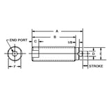 JERGENS CYLINDER, THREADED, 1/2-20, SINGLE-ACTING, 3/16 STROKE - 60461