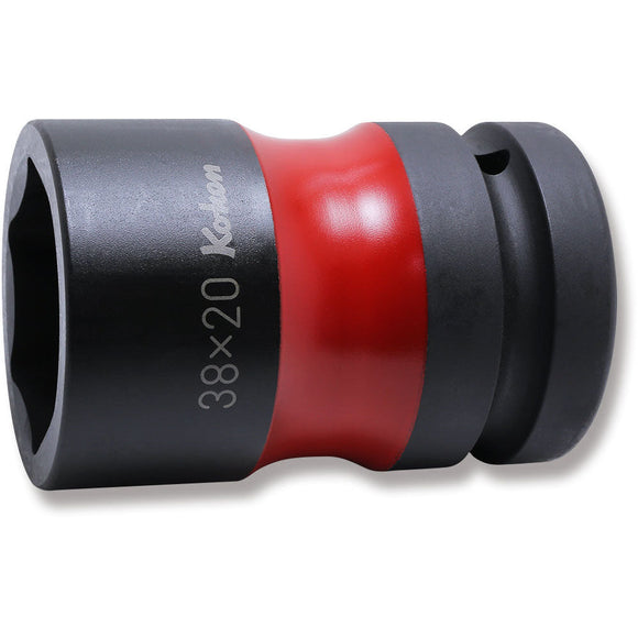 Ko-ken PW8P-38x20 1 Sq. Dr. Rear Wheel Nut Socket  38 x 20mm Hex x Square 83mm Color coded