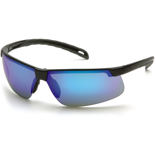 Pyramex KB54SB8665D Ever-Lite Sky Blue Mirror Lens Black Frame Safety Glasses