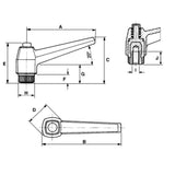 JERGENS HANDLE, BUTTON HEAD ADJ M6, TAPPED HANDLES - 34151