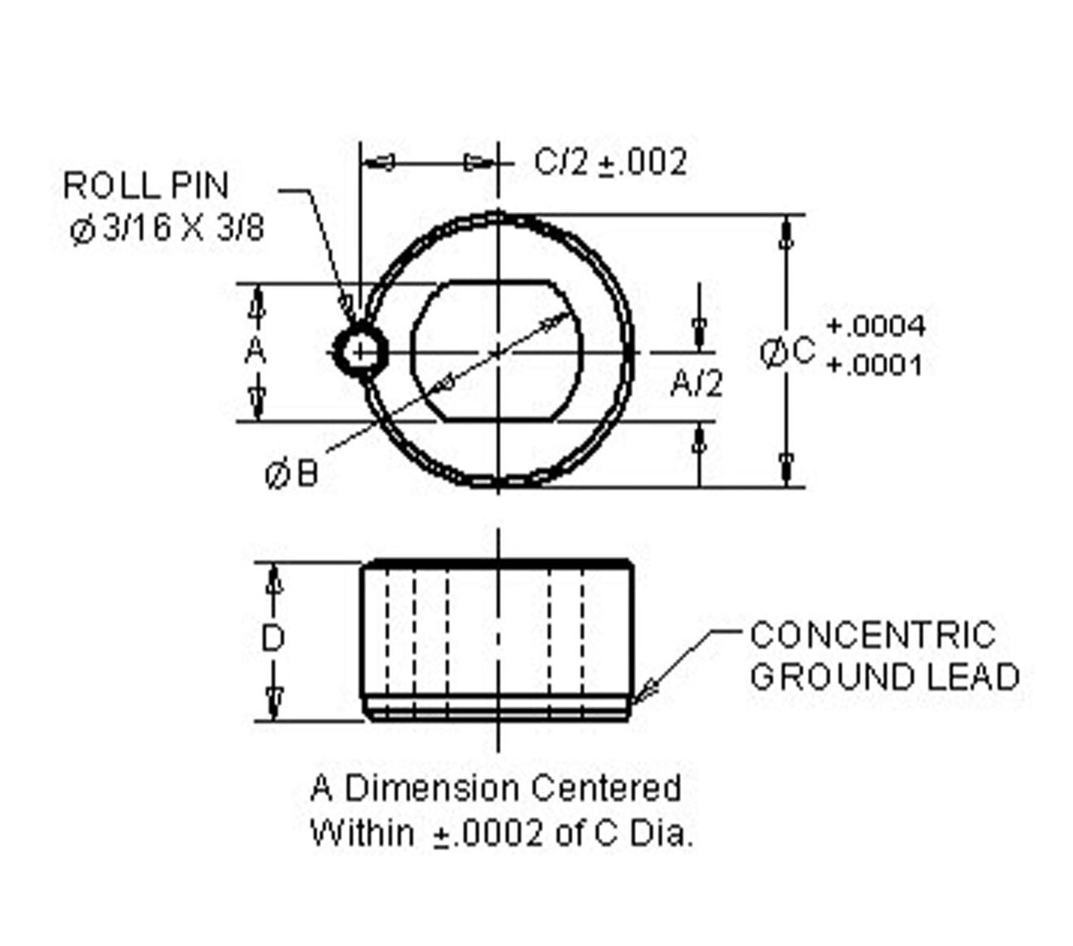 JERGENS SLOTTED LOCATOR BUSHING, 1, PRESS FIT - 24311
