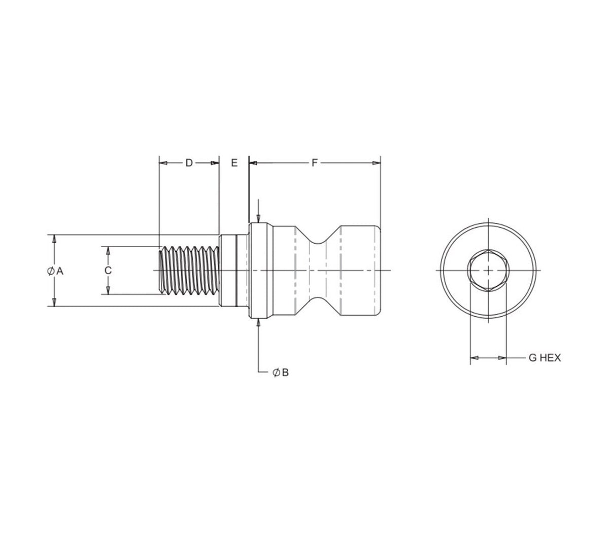 JERGENS QUICK-LOC, PULL STUD, 20MM - QL-200805