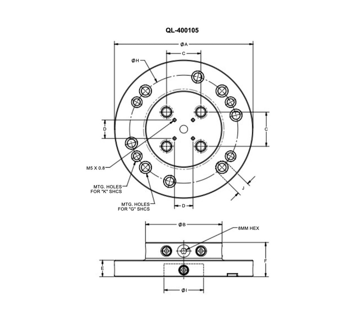JERGENS QUICK-LOC, ROTARY RECEIVER, 52, 210 DIA. - QL-400105