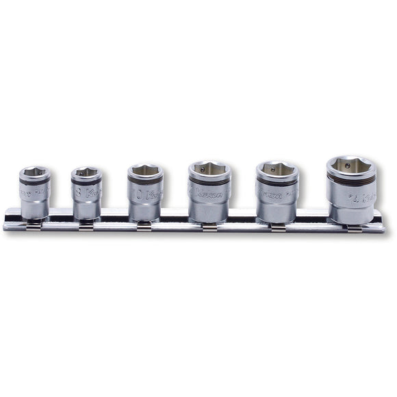 Ko-ken RS2450MS/6 1/4 Sq. Dr. Socket set  7-14mm Nut Grip 150mm  6 pieces