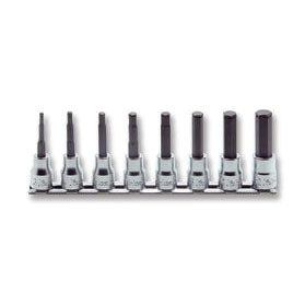 Ko-ken RS3015M/8-L62 3/8 Sq. Dr. Bit Socket set  3mm-12mm Hex 200mm  8 pieces