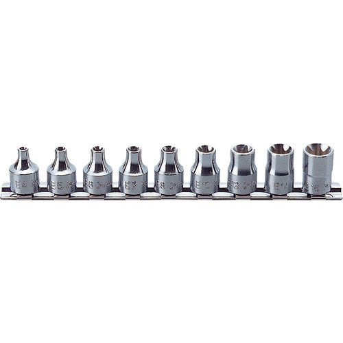 Ko-ken RS3425/9 3/8 Sq. Dr. Socket set TORX E4-E16  200mm  9 pieces