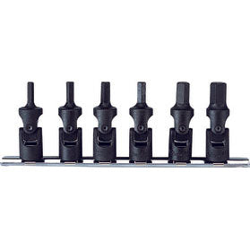 Ko-ken RS3430M/6 3/8 Sq. Dr. Universal Bit Socket set  5mm-12mm Hex 150mm  6 pieces