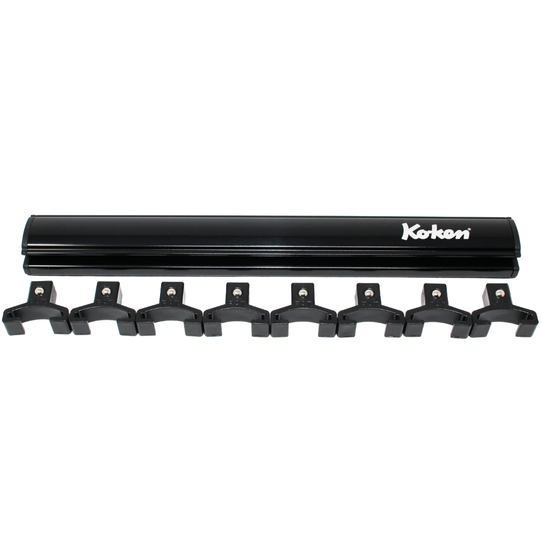 Ko-ken RSAL200-3/8X8 Magnetic Aluminum Rail  3/8 Plastic Clip x 8 pieces  200mm