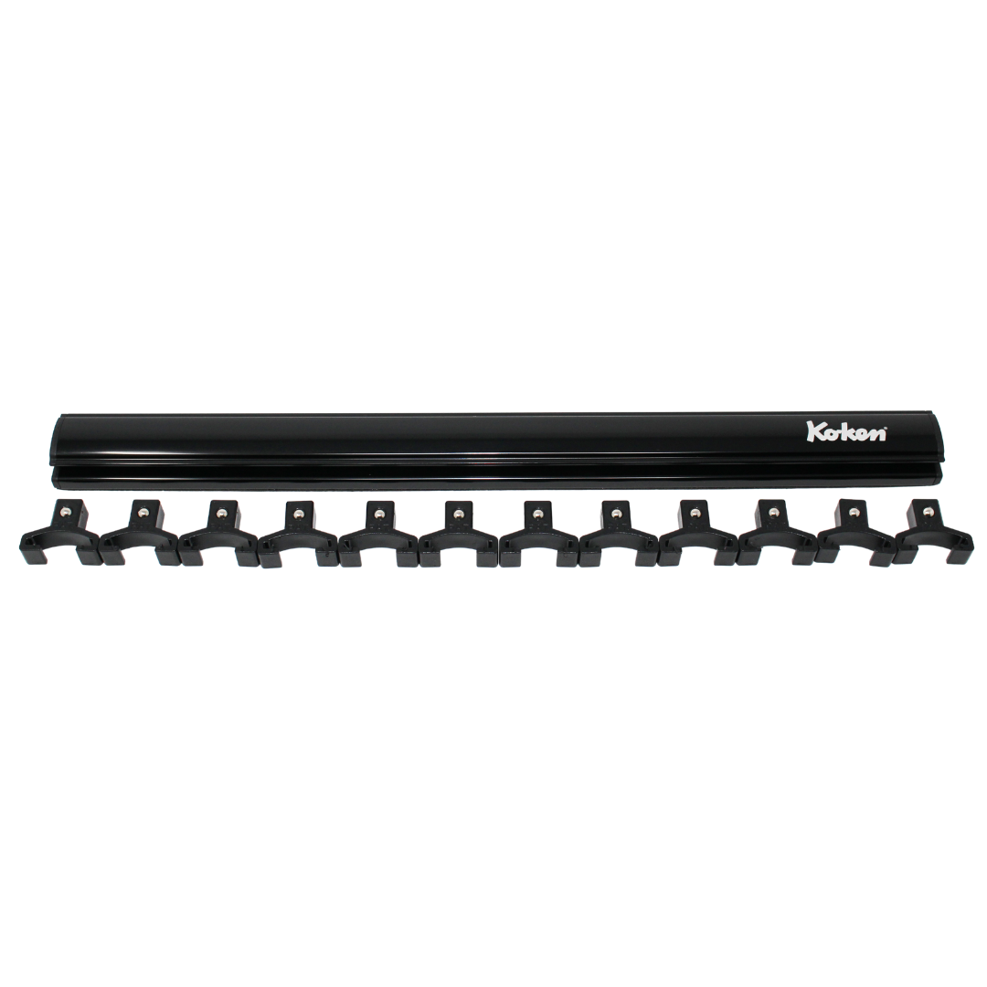 Ko-ken RSAL300-3/8X12 Magnetic Aluminum Rail  3/8 Plastic Clip x 12 pieces  300mm