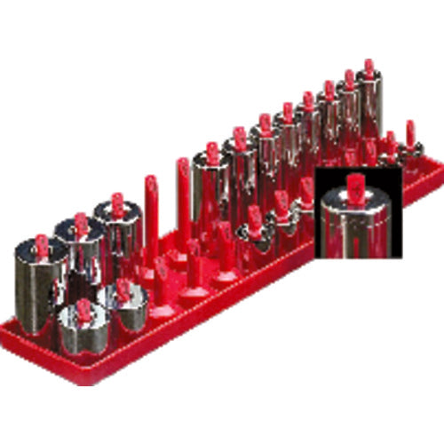 Hansen Global RX801201 Inch Sized Socket Tray - 1/2" Drive - Red