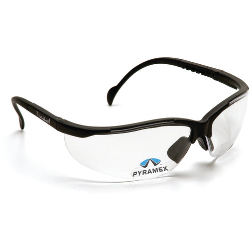 Pyramex KB54SB1810R15 1.5 Magnification Safety Glasses- Clear Lens, Black Frame V2 Reader Style