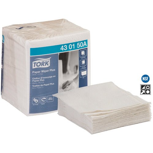 SCA Tork LM48430150A Paper Plus - DRC - White 1/4 Fold Poly Pack