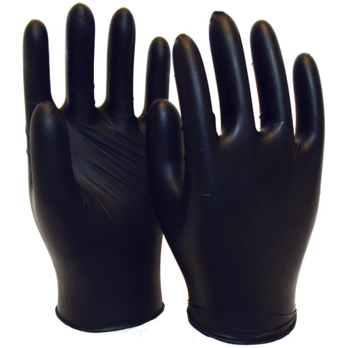 PRM Pro KB389012S 5 mil Black Powder Free Nitrile Gloves - Size Small (box of 100 gloves)