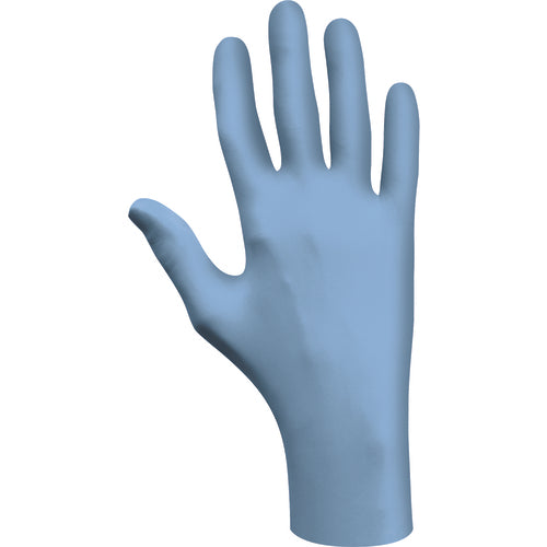 Showa SG2500405 Disposable Powder-Free Economy Grade 100% Nitrile 9-1/2" Rolled Cuff 4 mil Blue Textured/Small