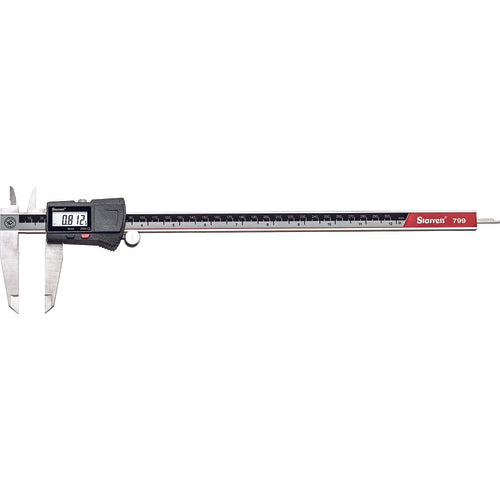 Starrett MV7000149 EC799B-12/300 Electronic Slide Caliper, Stainless Steel, SPC Output, 0-12"/0-300mm