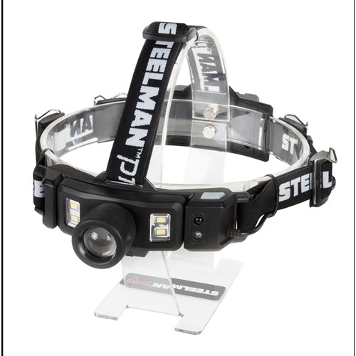 Steelman KE5379379 Multi-Mode Focusing Rechargeable Headlamp with Rear Safety Light