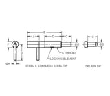 JERGENS PLUNGER, L-HANDLE, RETRACTABLE, 5/8-11, SS, SHORT, LOCKING - 27870