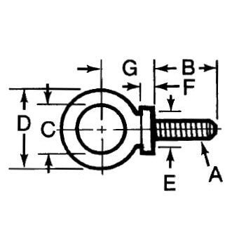 TE-CO 43204 SHOULDER FORGED EYE BOLT 5/8