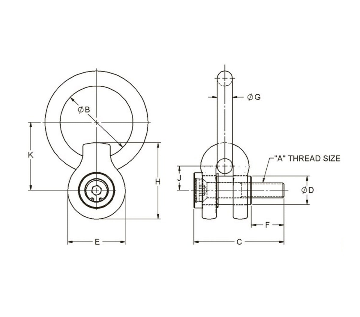 JERGENS HOIST RING, 4850 KG M30, SIDE-PULL - 47357