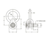 JERGENS HOIST RING, 4850 KG M30, SIDE-PULL - 47357