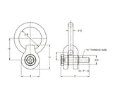 JERGENS HOIST RING, 5/16-18, ENVIROLOX SIDE PULL - 47311-E