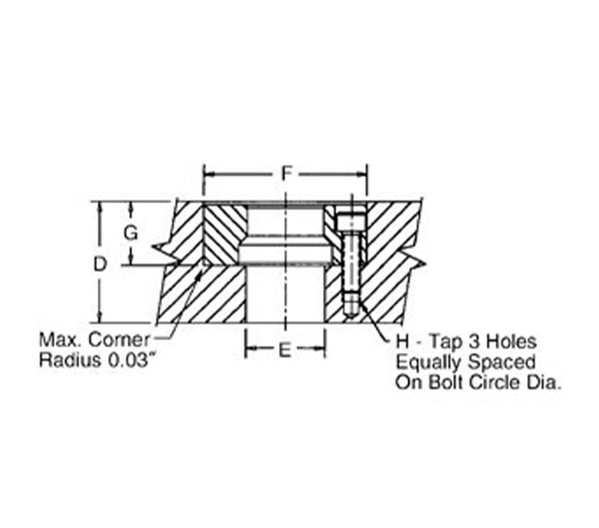 JERGENS RECEIVER BUSHING, 30MM FACE MT, SS, BALL LOCK, SBLB30RC 49