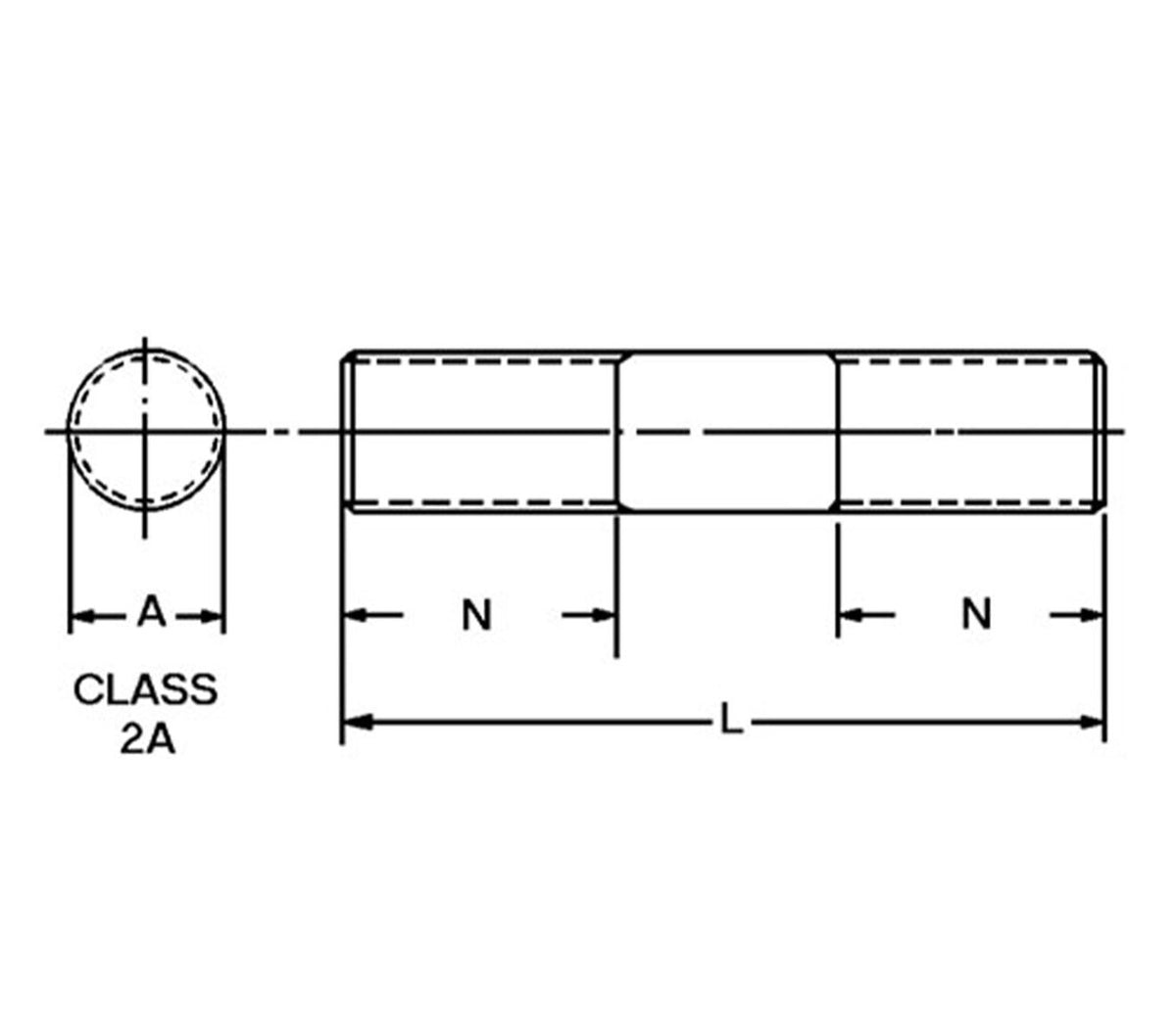 JERGENS SETUP STUD, 1/2-13 X 2, STAINLESS - 38421