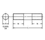 JERGENS SETUP STUD, 3/4-10 X 6, STAINLESS - 38827