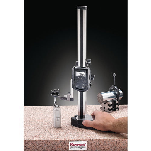 Starrett MV7072625 3754-12/300 Electronic Height Gage, 12" Range, .0005" Resolution, SPC Output, with Scriber