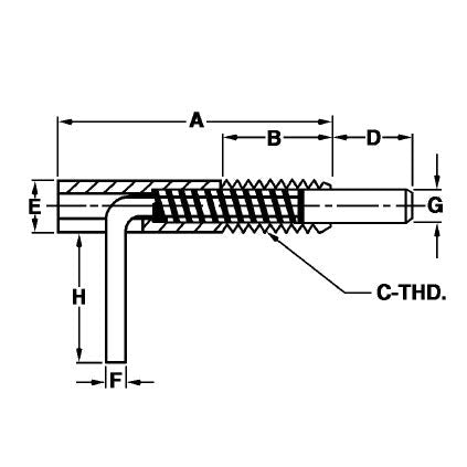 Te-Co 54301 Steel Locking Handle Retractable Spring Plunger 1/4-20