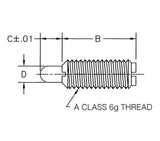 JERGENS SPRING PLNGR, SHORT M6X1.0, LF, STEEL TIP, LOCKING - 27172