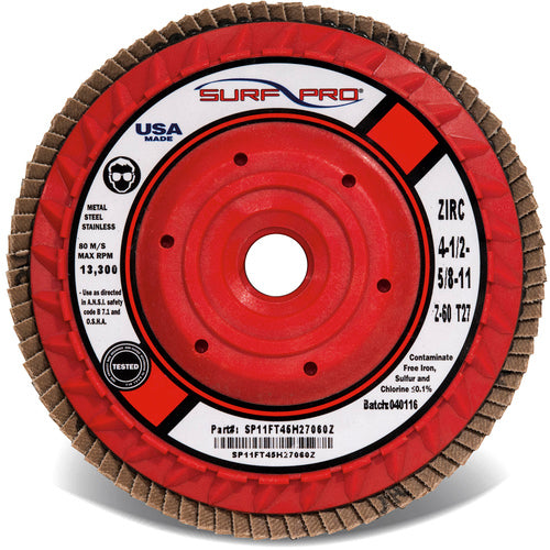 Surf-Pro SP11FT60H27080C 6" x 5/8"-11 - 80 Grit - Trimmable Ceramic Flap Disc