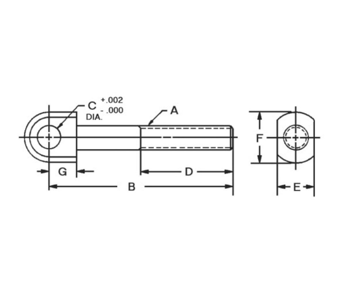 JERGENS SWING BOLT, 3/8-16 X 2-1/2, 3/8 PIN HOLE - 29501