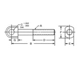 JERGENS SWING BOLT, 3/8-16 X 2-1/2, 3/8 PIN HOLE - 29501