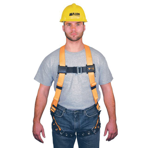 Miller by Honeywell LF50T4500UAK Miller Non-Stretch Harness W/Mating Buckle Shoulder Straps Tongue Buckle Leg Straps & Mating Buckle Chest Strap