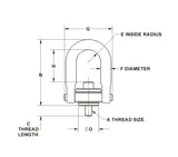 JERGENS HOIST RING, 8000#. 7/8-9, CENTER PULL, ENVIROLOX - 23323