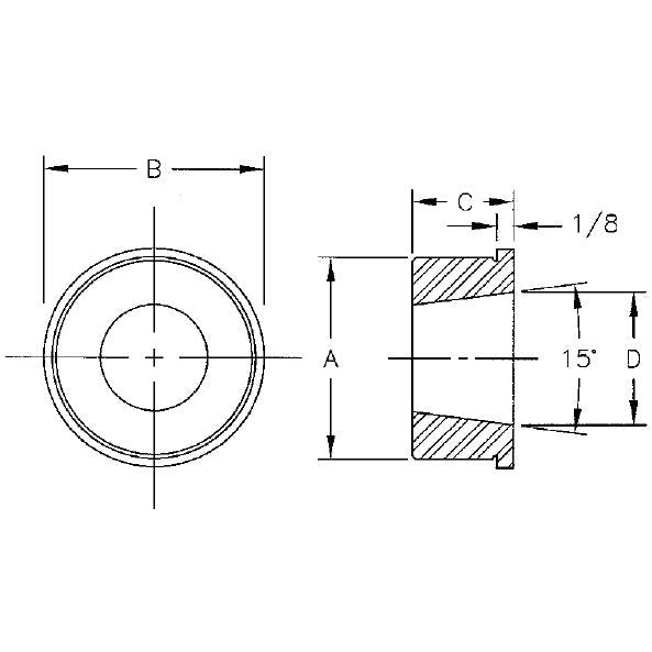 TE-CO 54970 TAPER INDEX PLUNGER BUSHING .75 FINISHED GROUND