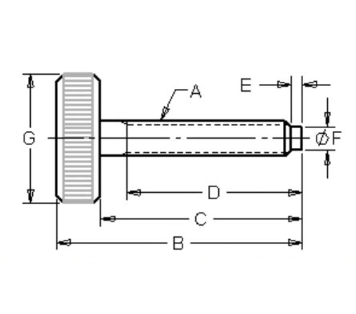 JERGENS THUMB SCREW, M8 X 1.25 X 65 - 43979