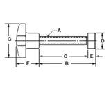 JERGENS TOGGLE SCREW, 1/2-13 HAND KNOB - 36306