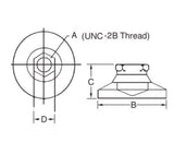 JERGENS LEVELING MOUNT, 1/2-13 3750#, NON-SKID NO BLT - 32658