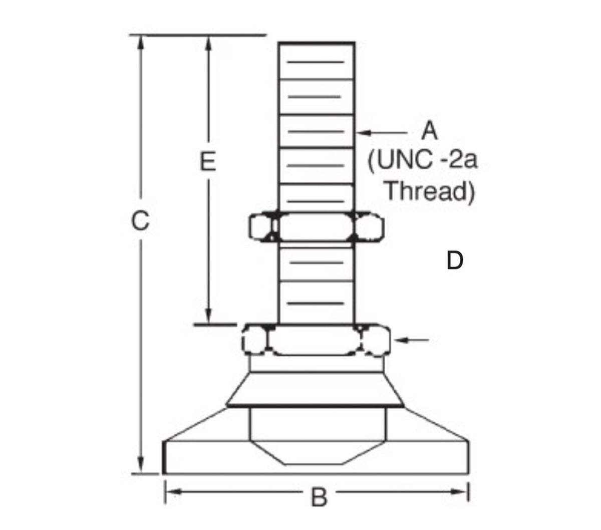 JERGENS LEVELING MOUNT, 5/8-11 6000#, STEEL W/BOLT - 32632