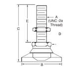 JERGENS LEVELING MOUNT, 5/8-11 6000#, STEEL W/BOLT - 32632